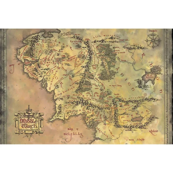 The Lord Of The Rings (Middle Earth Map) Maxi Poster